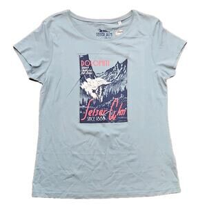 Seiser Alm Blue Outdoor Graphic Print Round Neck Short Sleeve T-Shirt Women’s